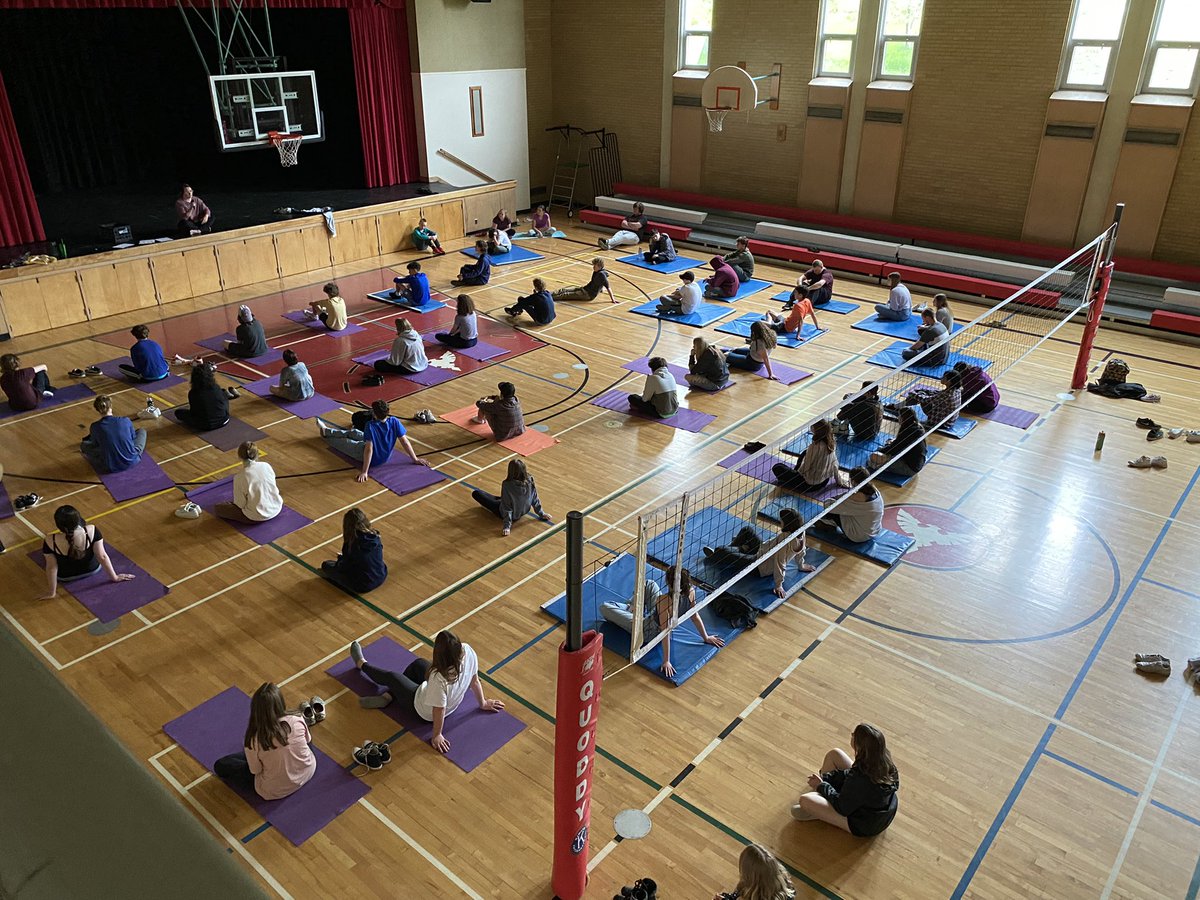 Mental Health Awareness Week at SJDA!  Special thank you to Caleigh Dunfield for leading 65 students through a session for breathing and mindfulness!
The sessions this week were organized by our student lead “Mental Health Awareness” group.