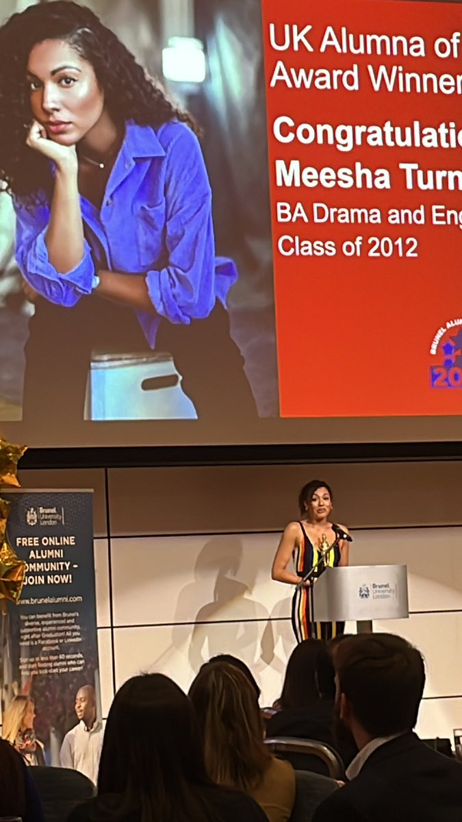 CreativeBrunel's tweet photo. Massive congratulations to @TurnerMeesha for being awarded the @Bruneluni UK Alumna of the Year  @brunelalumni https://t.co/6ygXxLweXj