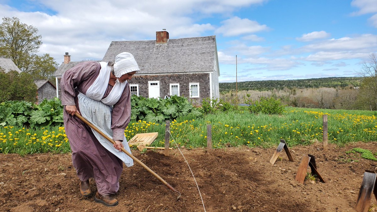 Another beautiful blue sky day on the farm! Staff was busy looking after some of the springtime work getting gardens ready, planting potatoes and trimming the grapevines. Drop-in and see what we're up to and learn about some of these traditional skills. rossfarm.novascotia.ca