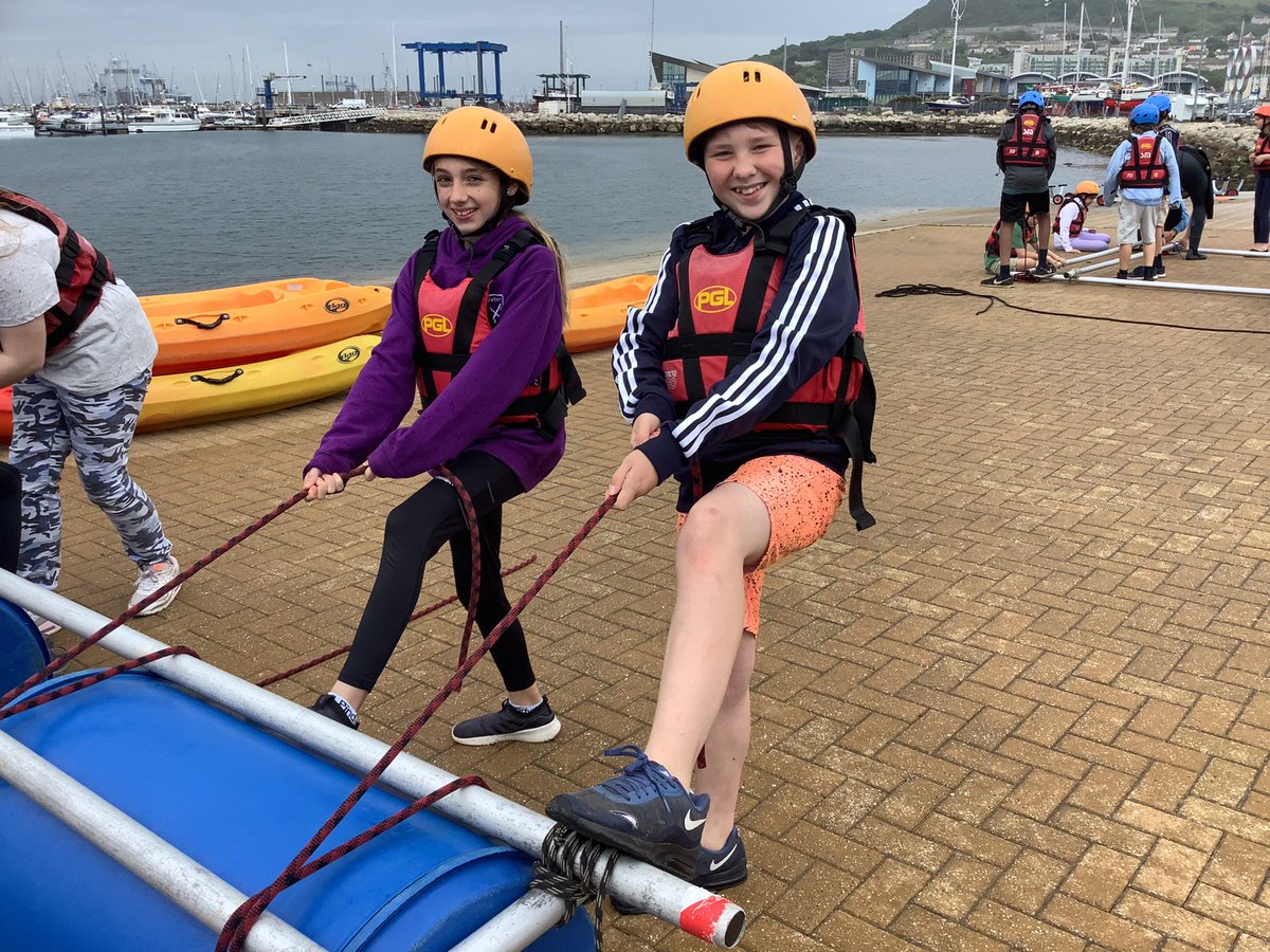 StPetersPilning's tweet photo. And the tales of Day Three continue! After lunch, Groups One and Two ventured off-site to partake in raft building, while group Three stayed for their own sensory walk and some rock climbing 😺 https://t.co/xFZSXYNP6G