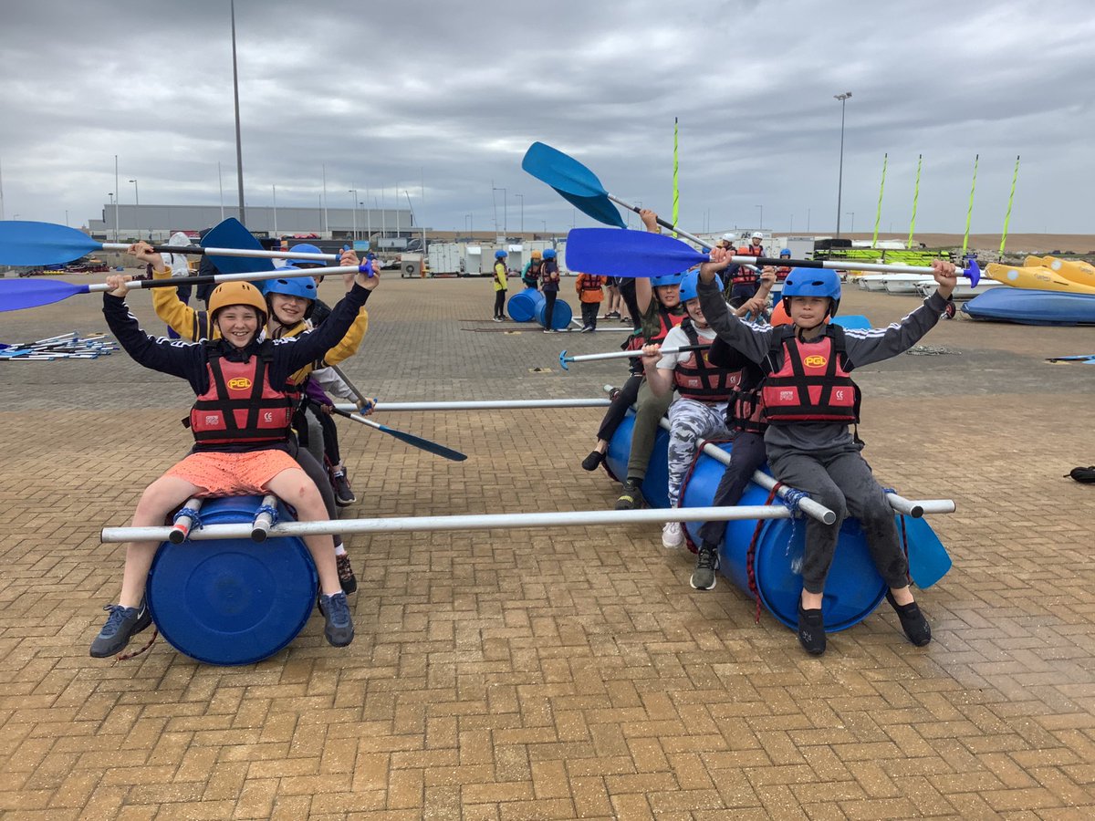 StPetersPilning's tweet photo. And the tales of Day Three continue! After lunch, Groups One and Two ventured off-site to partake in raft building, while group Three stayed for their own sensory walk and some rock climbing 😺 https://t.co/xFZSXYNP6G