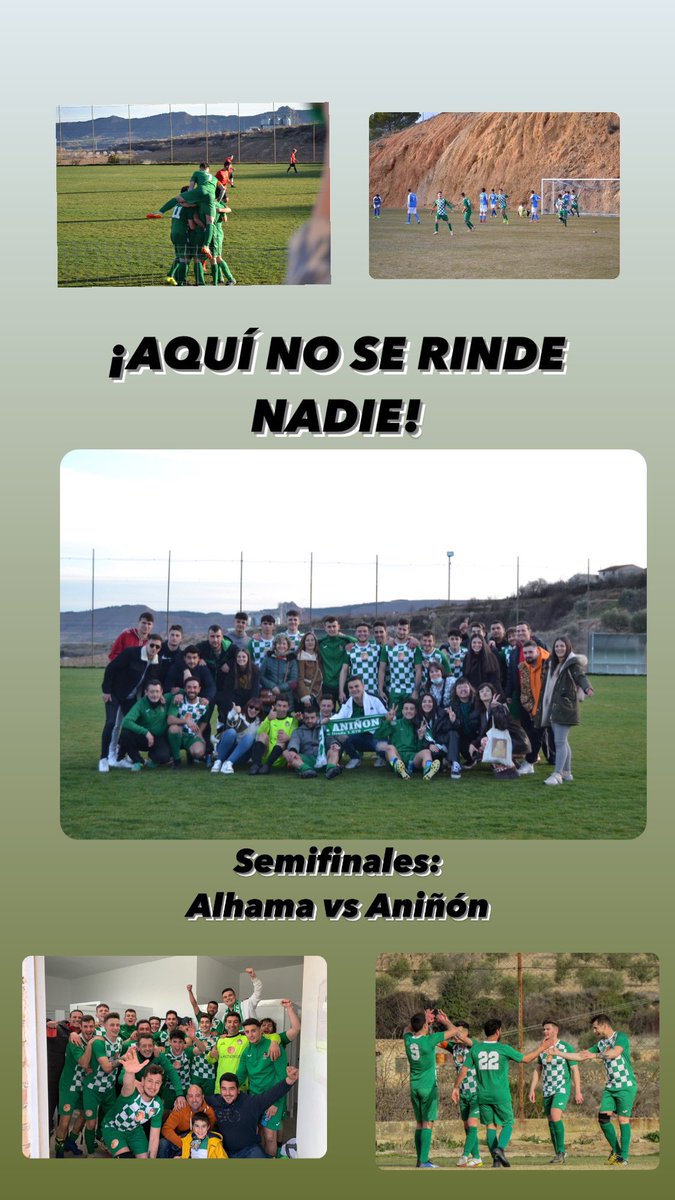 📯📯Semifinales de Copa: Alhama vs Aniñón

🏟 Nuevo Vivero

⏰Domingo, 11:00h

Llego el encuentro más importante de la temporada. Después de una campaña ilusionante, pero a la vez dura, nuestros chicos se juegan a partido único el pase a una final después de muchos años lejos.
