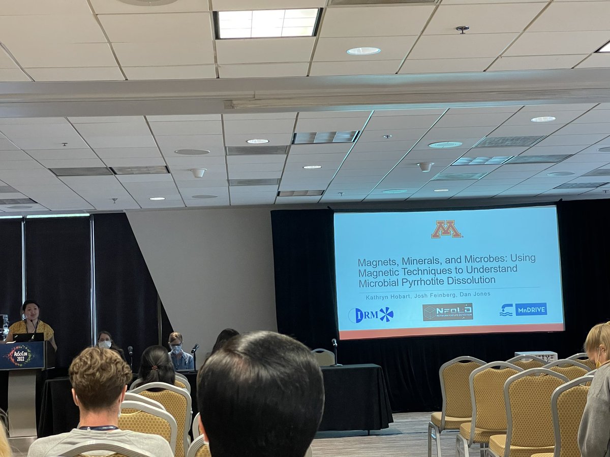 Jones Lab PhD candidate and magnetic mineral fan Kathryn Hobart presented her work on microbial pyrrhotite dissolution #AbSciCon22 🧲<a href="/geomicrobe/">Dan Jones</a> <a href="/UMNews/">University of Minnesota</a>