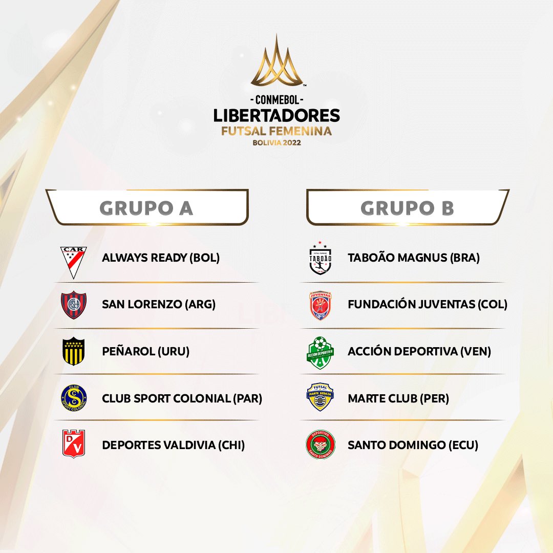 fptodas's tweet photo. #CopaLibertadores | #Futsal
Listos los grupos de la #LibertadoresFutsalFEM
El equipo ecuatoriano 🇪🇨 IK9 se ubica en el #GrupoB https://t.co/ycWSDG99hW