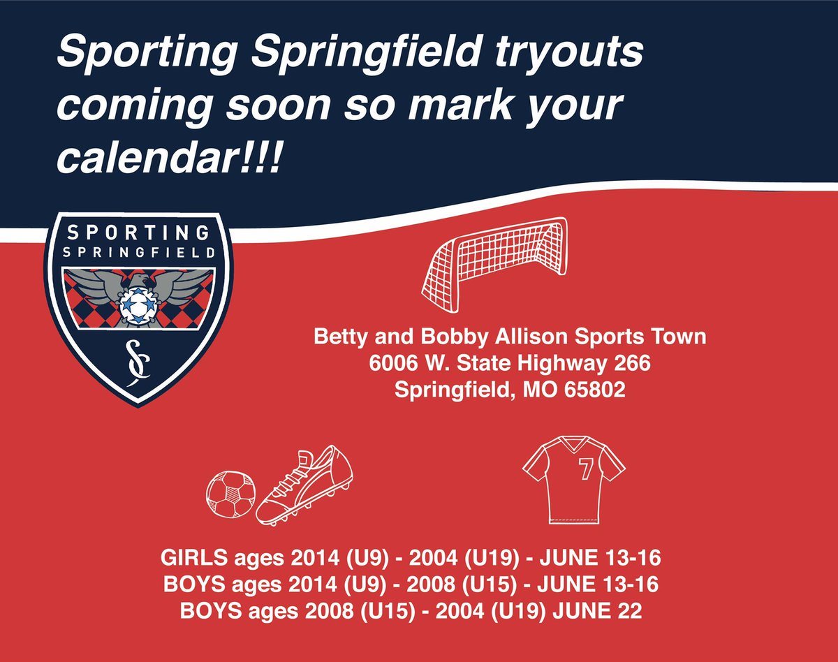 sportingsgf's tweet photo. Mark you calendars!!! Tryouts are coming the week of June 13-16…registration link soon…spread the word 🤗 #PlayerCentered #ProcessFocused #GrowthMinded https://t.co/VvvFzzrXty