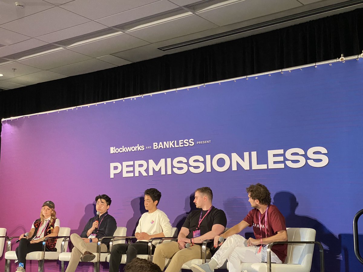Brightfield's tweet photo. exploring the collision ๐ฅ of #DeFi and #NFTs at #Permissionless with @CasperJohansen @halsteady @yubo_ruan & @andi8052 #Web3 #Crypto #NFTCommunity #blockchain https://t.co/G4YcQR5HZj