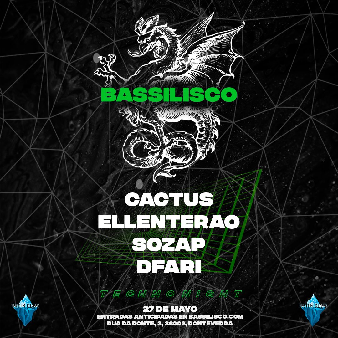 bassiliscoo's tweet photo. BASSILISCO | COMBATE 0

Presentamos nuestro primer evento, el episodio piloto.
Una noche dedicada a la música techno con lo mejor de la escena local.

Esperamos que disfruteis de una noche mágica, como no podía ser de otra manera el evento se realizará en @artikclubpontevedra. https://t.co/kQ2Cgq8QPm