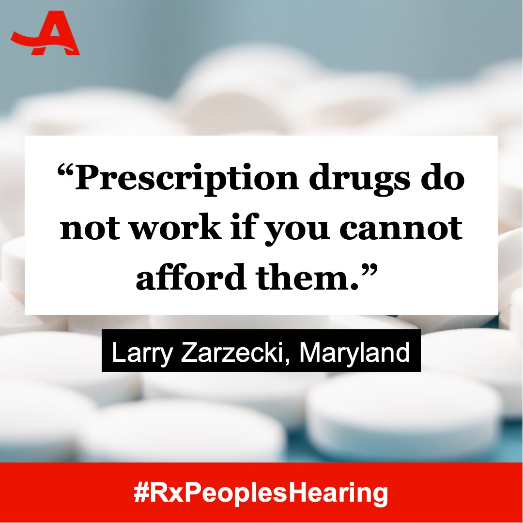 LIVE NOW: We're amplifying the voices of Americans across the country struggling with high prescription drug prices--Americans like Larry and so many others. aarp.org/rxpeoplesheari…
#RxPeoplesHearing