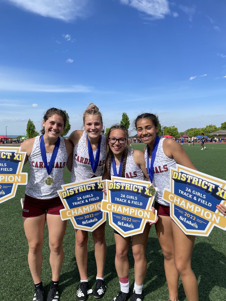 PGA_Athletics's tweet photo. District XI 4x100 champions. Memes, Abs, Vik and Mik. https://t.co/H1KiCAek65