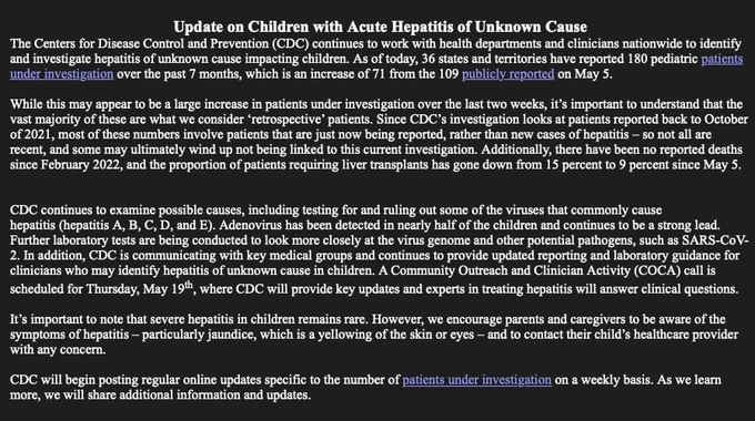 CDC Now Investigating 180 Cases of Children With Hepatitis of “Unknown Cause” FTEO8VpWQAY-HHD?format=png&name=small