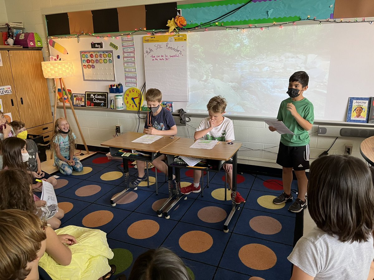 crgildea's tweet photo. A little readers theater to take the stress out of SOL days! These kids can ACT! @ColumbiaES_fcps https://t.co/gWiIyytOy6