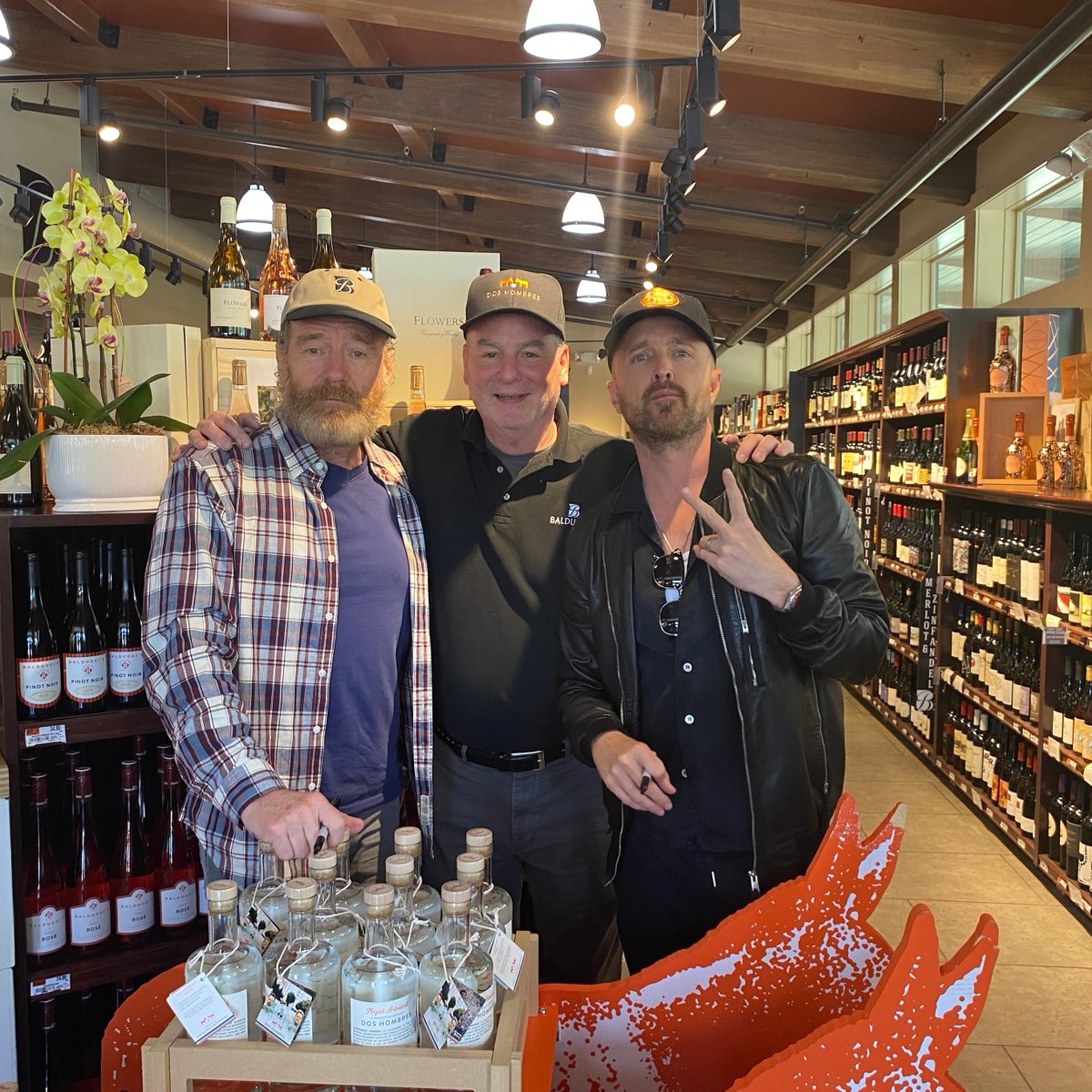 Balducci's (@balduccis) on Twitter photo A big thank you to Dos Hombres Mezcal Owners <a href="/BryanCranston/">Bryan Cranston</a> and @AaronPaul for dropping by our Greenwich store today! Missed your chance? We still have a limited supply of signed bottles for sale! A big thank you to Dos Hombres Mezcal Owners <a href="/BryanCranston/">Bryan Cranston</a> and @AaronPaul for dropping by our Greenwich store today! Missed your chance? We still have a limited supply of signed bottles for sale!
