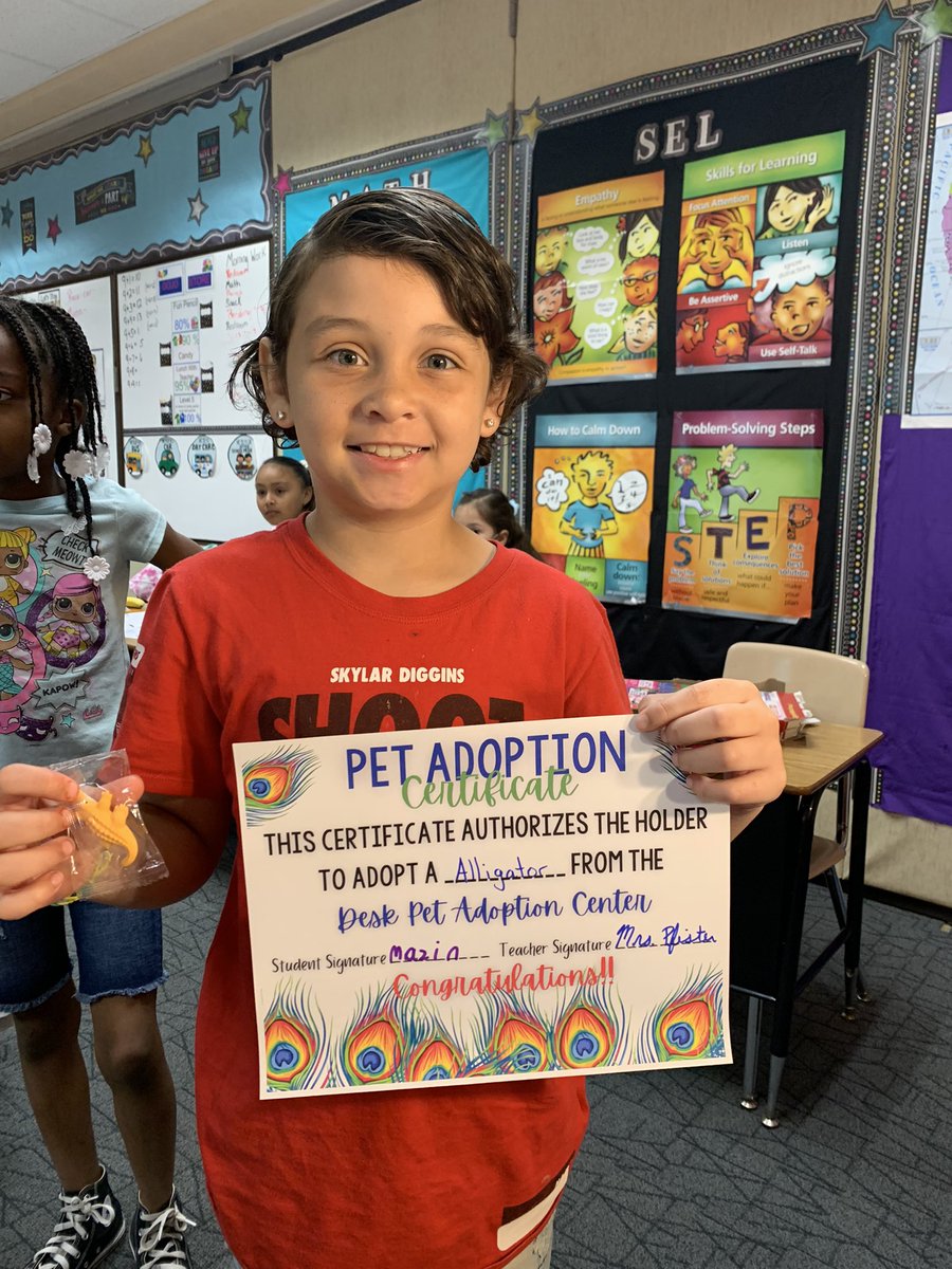 laurenpfister4's tweet photo. Today we popped a balloon to celebrate 10 days left of school. Each student  adopted and became proud owners of a desk pet. They will take care of them until the last day of school 💙 pure love and happiness @NorthWayneElem @MrsWey10 #wearewayne https://t.co/fjymrH1Z2j
