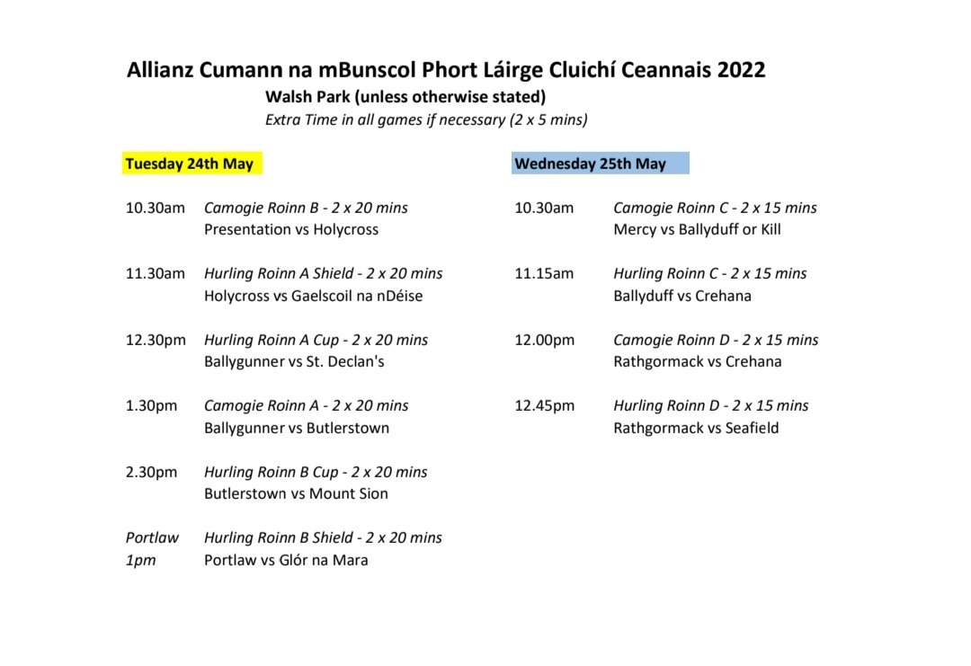 Cumann na mBunscol Waterford (East) tweet media