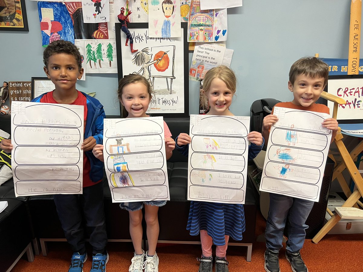 SixTenPrincipal's tweet photo. These #KinderHawks were so proud of their writing they just had to share it with me! A. M. A. Z. I. N. G.!! #MHHawkPride #WeDigEPS https://t.co/kYv5JtVpsV