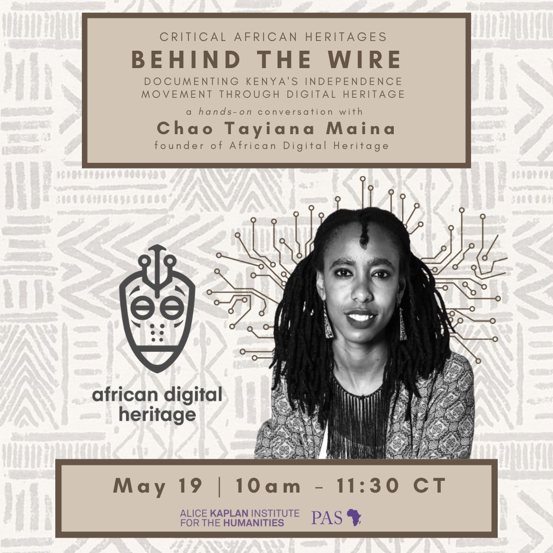 👀 we're looking forward to tomorrow's Critical African Heritages webinar with <a href="/ChaoTayiana/">Headstrong Historian</a> and <a href="/mrblackatlantic/">craig</a> 🖤 - Behind the Wire: Documenting Kenya's Independence Movement through Digital Heritage! register at bit.ly/3rVkcH4