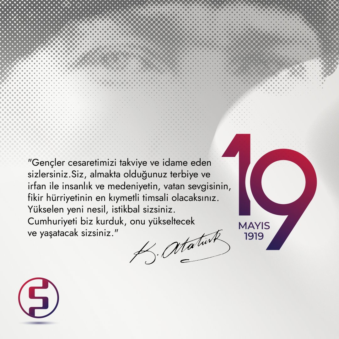 19 Mayıs Atatürk'ü Anma, Gençlik ve Spor Bayramımız kutlu olsun!