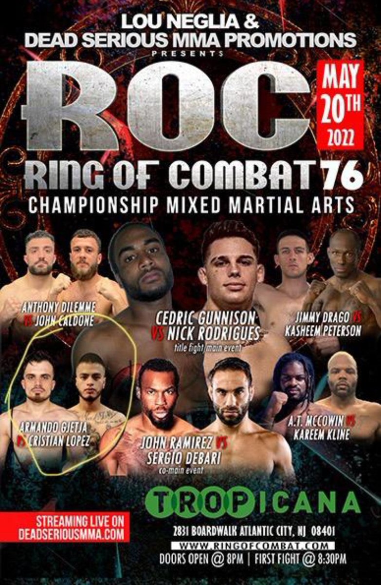 Armando vs Cristian will fight at ROC (Ring of Combat) on May 20th.

Meta Monero team supports Armando! 🙏

#Metaverse #metamonero #virtualmoney