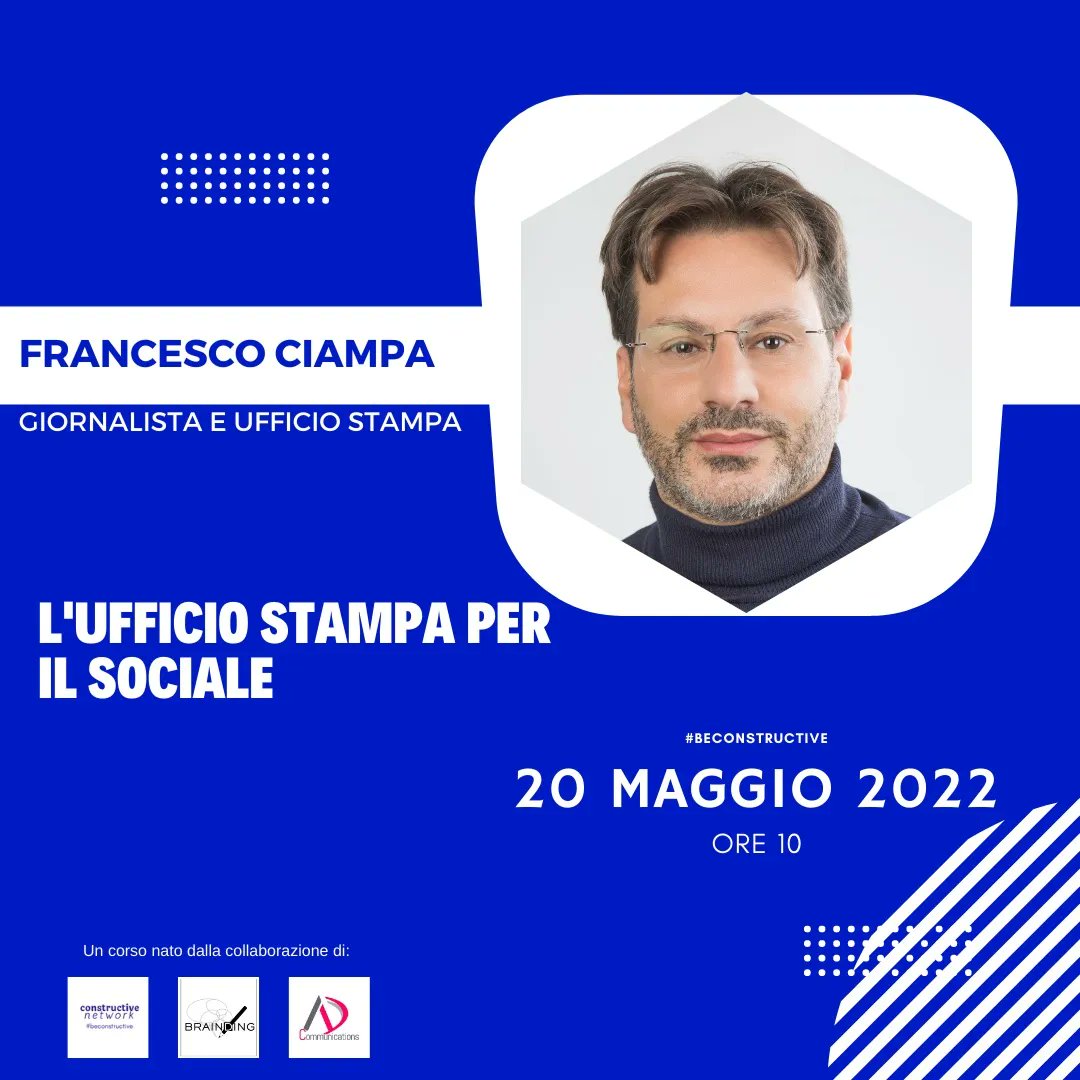 ConstructiveNet's tweet photo. Quanto conta impostare al meglio un piano di #comunicazione per l'#ufficiostampa? Sarà uno dei temi pratici del #corsodiformazione che @francescociamp3 terrà il 20 maggio per il #ConstractiveNetwork
➡️info: https://t.co/k7kz4hHyDN
#beconstructive
#comunicazionecostruttiva https://t.co/G1KxyxTraV