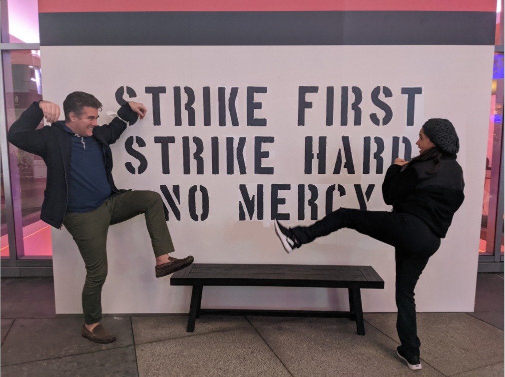 VangeTapia's tweet photo. #CobraKai badass night 🥋 had a couple of days ago and only now I could share
Such a great time with awesome cast &amp; creators (ncluding of course #RalphMacchio &amp; #WilliamZabka #KarateKid, Q&amp;A, games, kicks, costumes, new trailer &amp; music

#VangeTapia #JustinRegis #RollingTworistas https://t.co/fhf4Q4LUWq