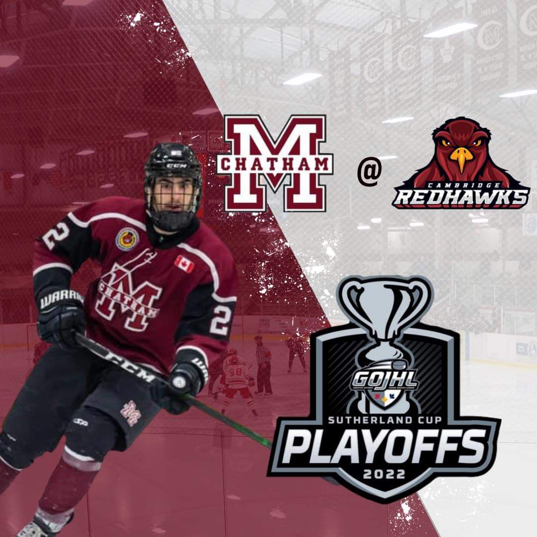 Maroonsgojhlho1's tweet photo. Sutherland Cup Playoffs
***ROAD GAME DAY ALERT*** @Maroonsgojhlho1
vs.
@redhawks_jrb
Wed, May 18/22
7:40 PM
Hespler Memorial Arena
BE PROUD, BE LOUD,
LET’S GO MAROONS!!
#GOJHL #LetsGoChatham #WinItForRandy #PlayForRandy https://t.co/3RAjdpclK1