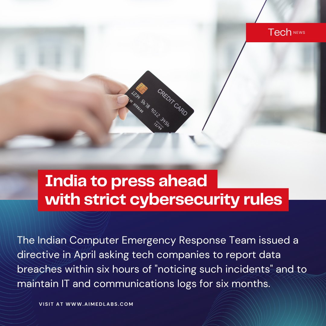 AimedLabs's tweet photo. Despite industry fears, India will continue to enforce strong cybersecurity regulations.

Cyber security is a huge problem for India. Threats such as malware, trojans and spyware are a continuous headache. 👨‍💻

#ransomware #cryptocurrency #Cybersecurite https://t.co/q64LmK9vex