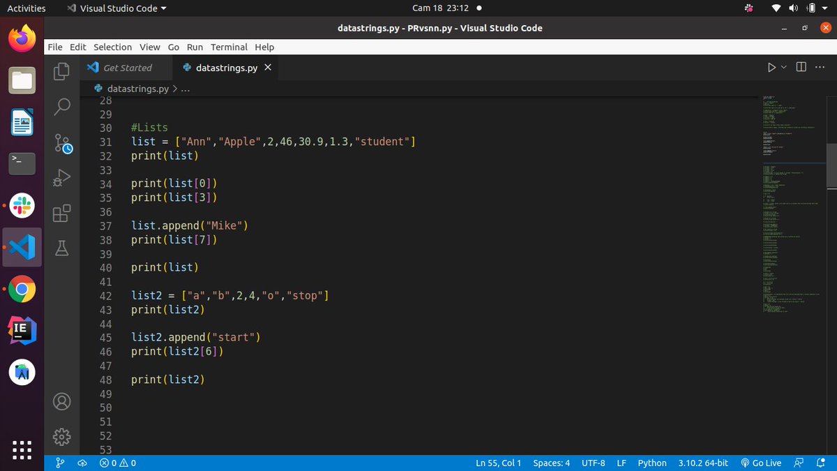 MundeAngela's tweet image. Day2
#100DaysOfCode
Did you know the easiest thing you can do with lists is adding a new item to them and each item in the list can be accessed by their indices? #pythonlists
#codeHive2022