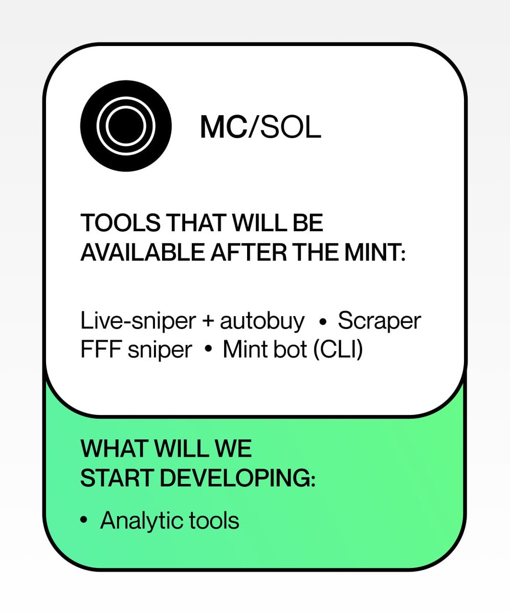 McSol_io's tweet image. Tools that will be available after the mint! 

Any interactions with this will be considered for whitelist🖖