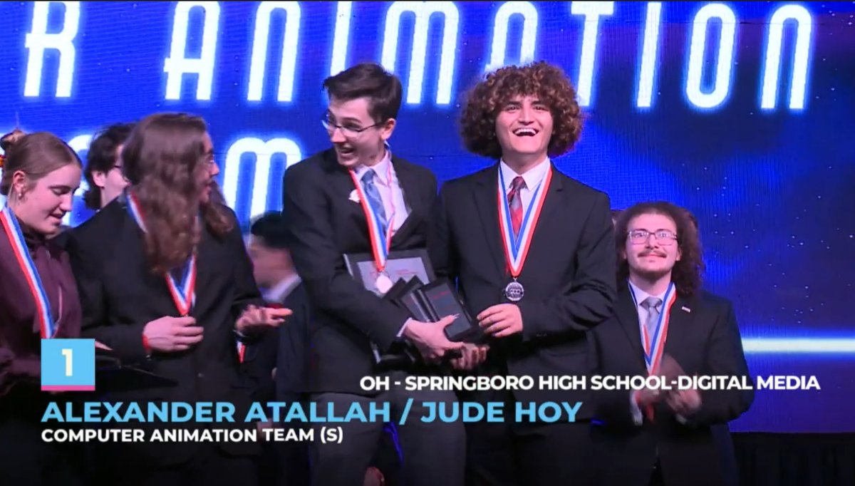 BoroPantherNews's tweet image. @Springboro_SHS students Jude Hoy &amp;amp; Alex Atallah were awarded 1st Place in the @National_BPA Computer Animation Team Category at the 2022 National Leadership Conference. More - tinyurl.com/muktyh4d @SpringboroSuper @curriculumcook @cityofboroOH
