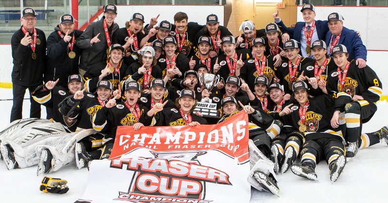 usahockey's tweet photo. The Rochester Grizzlies' run for the Fraser Cup wasn't smooth, but goaltender Zach Wiese &amp; the rest of the team pulled through &amp; the hard work paid off.