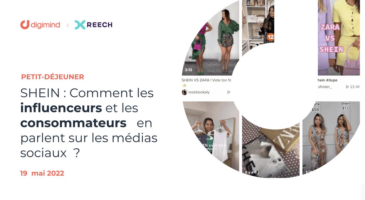 Reech_com's tweet image. Comment les #influenceurs et les consommateurs parlent de #Shein sur les médias sociaux ?
Le petit déjeuner organisé par @digimind_FR et @Reech_com va commencer dans quelques minutes. Restez connectés !
@asselin @guillaumedt #InfluenceMarketing #Mode #FastFashion #PetitDejShein