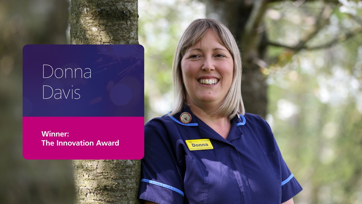 A new award for this year is the Innovation Award. Congratulations to Donna Davis whose role as Blood Conservation Coordinator has saved blood leading to both huge patient benefits and significant cost savings. #StaffAwards2022