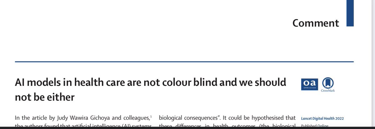 ‘As Melissa Creary and colleagues state, “Race is not an arbitrary phenotypic difference, but rather is a powerful and deadly social system, and the consequent processes of racism get embodied with biological consequences”.’ New @msjoding @LancetDigitalH thelancet.com/action/showPdf…