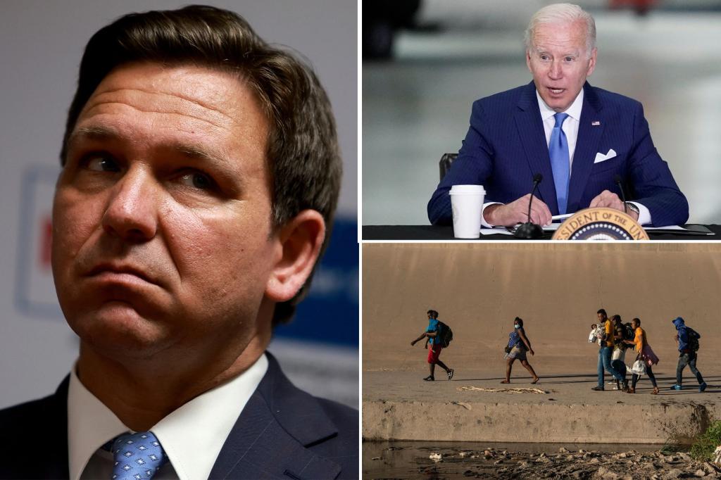 nypost's tweet photo. Ron DeSantis says Biden should get 'honorary' drug cartel membership for border policies https://t.co/JHVeMfhdgv https://t.co/V7us1dPa2w