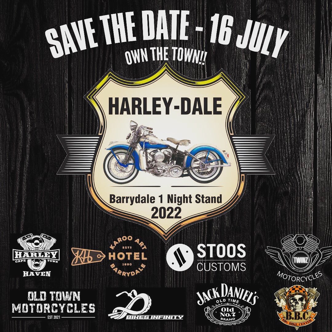 Jayo26's tweet photo. #harleydale2022 event - 16th July #barrydale #karooarthotel #harleyhavencpt join us and don’t miss out. https://t.co/zPDYtrtKCw