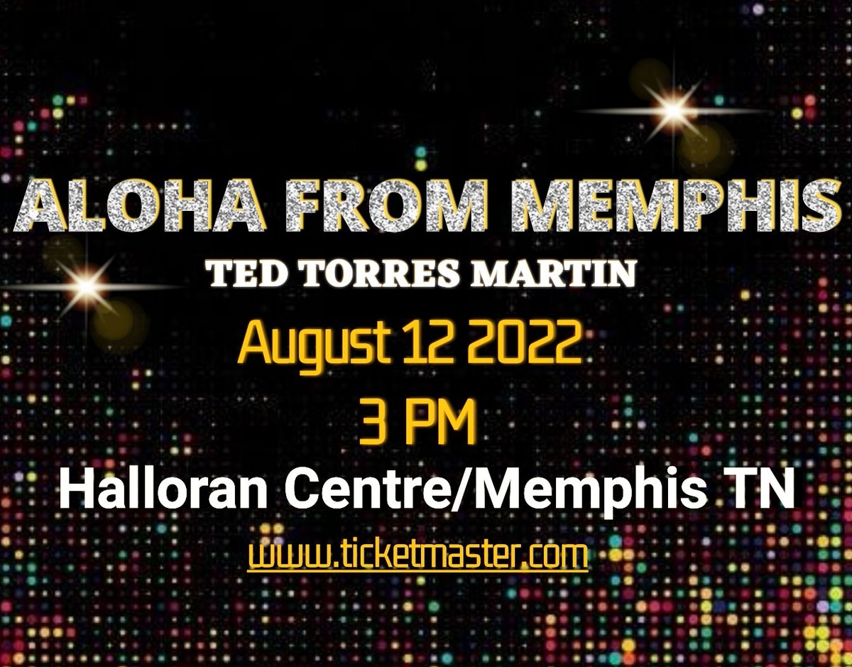 Have you gotten your tickets yet?.....
“Aloha from Memphis” an event you don’t want to miss, be a part of a new experience!! 
Buy your tickets now!!! ticketmaster.com/event/1B005CA4…