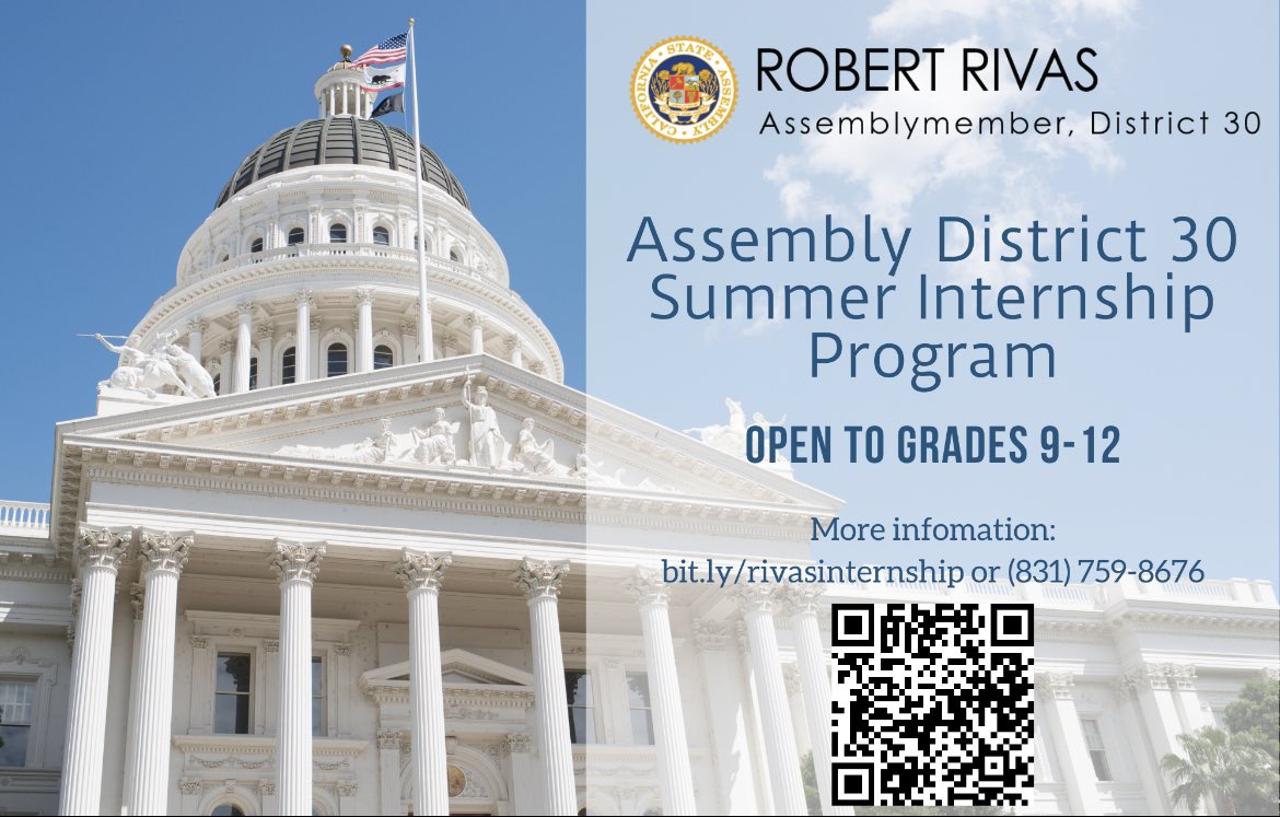 The California State Assembly District Office Internship Program is offering an internship for students that express interest in a career in public service and who want to learn more about our state legislative process! Be sure to check it out!