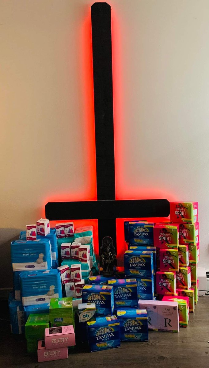 TSTIdaho's tweet photo. Our Menstruatin’ with Satan drive to benefit @BoisePeriod has been underway! 
🤘♥️
Thank you all so much!
If you’re interested in donating, please visit our Amazon wishlist! 

https://t.co/fm8t8xyOsW 

Hail Satan! #satanism #periodpoverty #goodworks https://t.co/qLJMwfb3jw