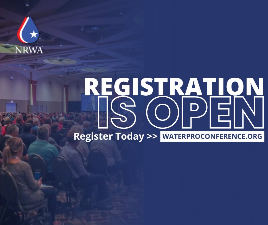 NRWA's tweet photo. Have you heard? 👂
Registration is OPEN for #WaterPro22!
💧 84% of our attendees say the networking opportunities are the biggest reason they attend WaterPro Conference.
Learn more + register today 👉 https://t.co/BrYJWprFmL https://t.co/ZOrdBvWfcS