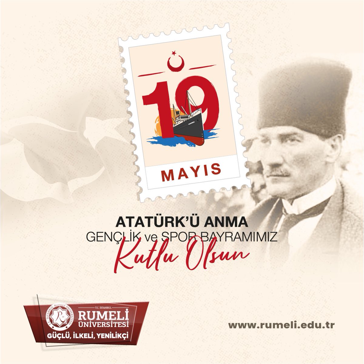“Bütün ümidim gençliktedir.” Mustafa Kemal Atatürk. 19 Mayıs Atatürk'ü Anma, Gençlik ve Spor Bayramımız kutlu olsun! 🇹🇷