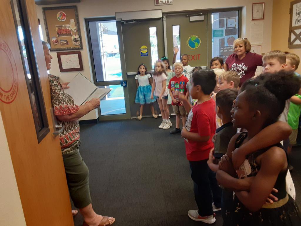Mrs. Schmidt’s class sings Happy Retirement to Mrs. Capper!