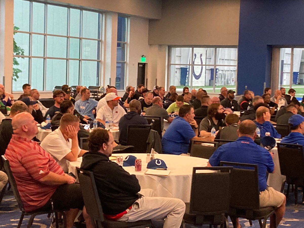 After a three year hiatus, the Colts Coaching Clinic is back!!  165 coaches representing 63 schools. The Colts are a HUGE supporter of Indiana High School Football. <a href="/IHSAA1/">IHSAA</a>