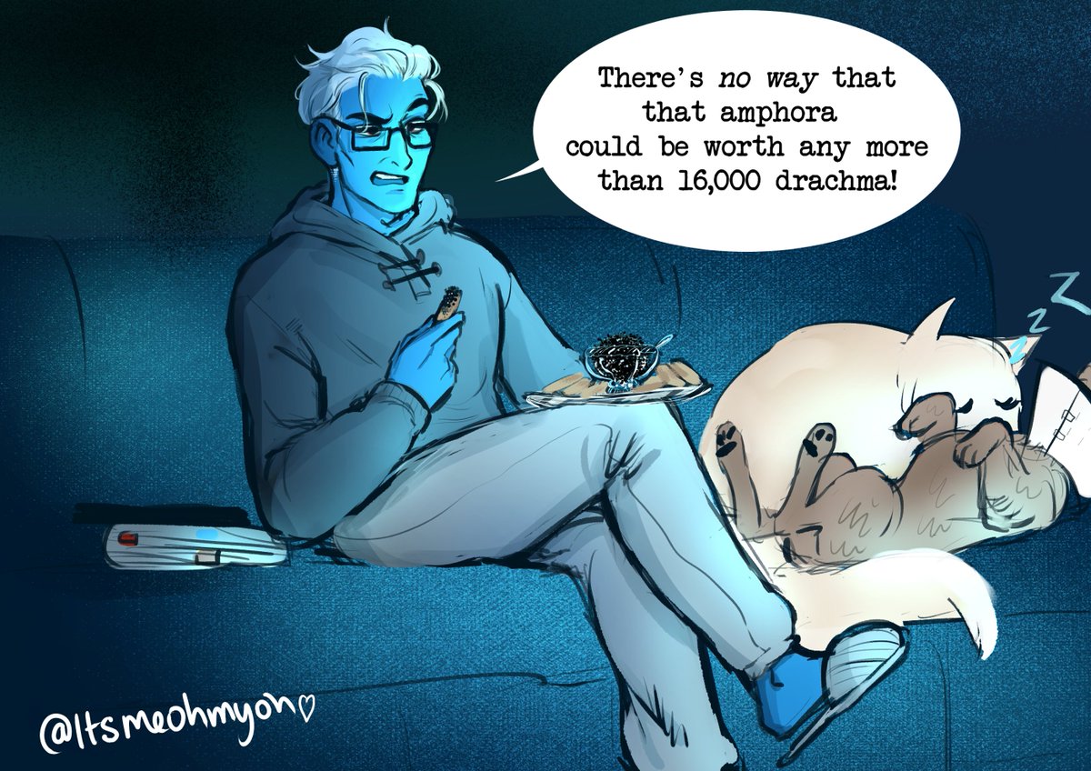 itsmeohmyoh's tweet image. The only TV show I believe Hades would actually watch (besides fatestapes featuring Kore of course) would be
'Ancients' Roadshow haha! 🏺
So when I read chapter 2 of this amazing fic by @VerdiWithin  archiveofourown.org/works/32297581… I felt totally validated  #loreolympus