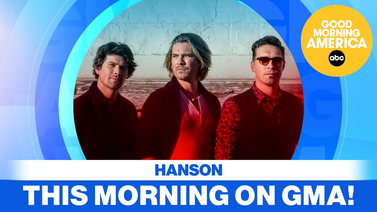 GMA's tweet photo. 🔴

🟢

🔵

🔴

🟢

🔵

🔴

🟢

🔵

COMING UP ON @GMA: @hansonmusic performs #ChildAtHeart off their new album RED GREEN BLUE! https://t.co/Wuy1FiO5zz