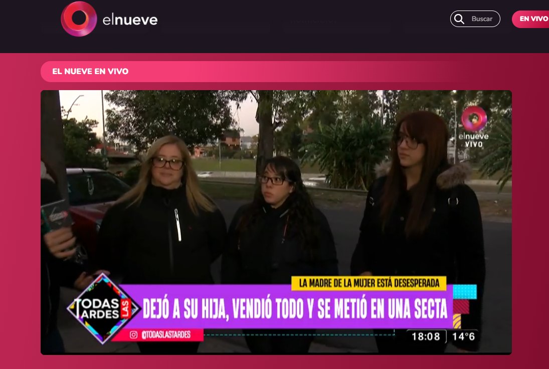 LEYANTISECTAS's tweet photo. Muchas gracias @canal9oficial @soymajulozano @francotorchia_  @todaslastardes @matilanzi
 @tati_schapiro por el espacio para difundir nuestra denuncia contra "Jesus Christian - como vivir por fe - una voz en el desierto" https://t.co/hHGGSuAVyh