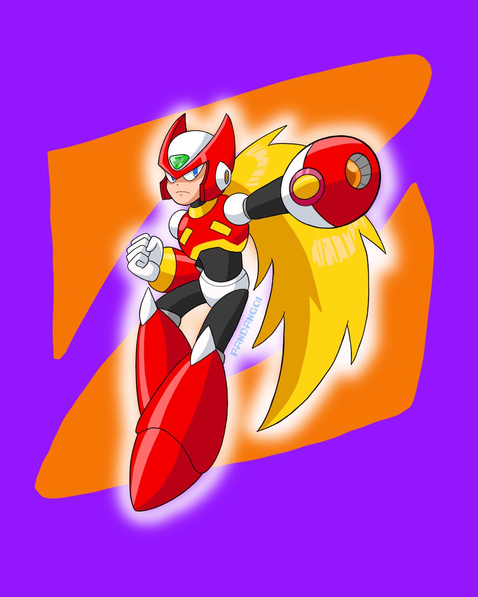 Pandango1's tweet photo. i made a classic mega man styled design for zero a while back but i don’t like it in retrospect so i tried tackling it again https://t.co/2AaZV8iWzO