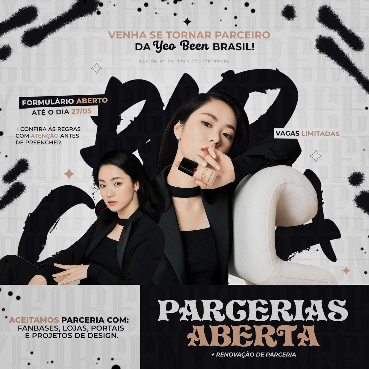 ✧ A YBBr está com PARCERIAS ABERTA + Renovação ✧

regras:
• seguir a <a href="/YeoBeenBrasil/">Jeon Yeo Been Brasil 🇧🇷</a> 
• dar rt e fav nesse post

⋆ Leia o Banner e o Formulário com atenção.
forms aberto até dia 27/05;

Tem interesse? Acesse o link:
🔗 forms.gle/qJE9qx572RttRB…