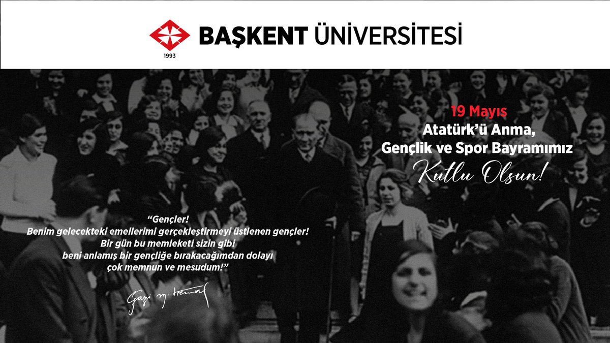 19 Mayıs Atatürk’ü Anma, Gençlik ve Spor Bayramımız kutlu olsun.
.
#başkentüniversitesi #19mayıs #atatürk #19mayısatatürküanmagençlikvesporbayramı