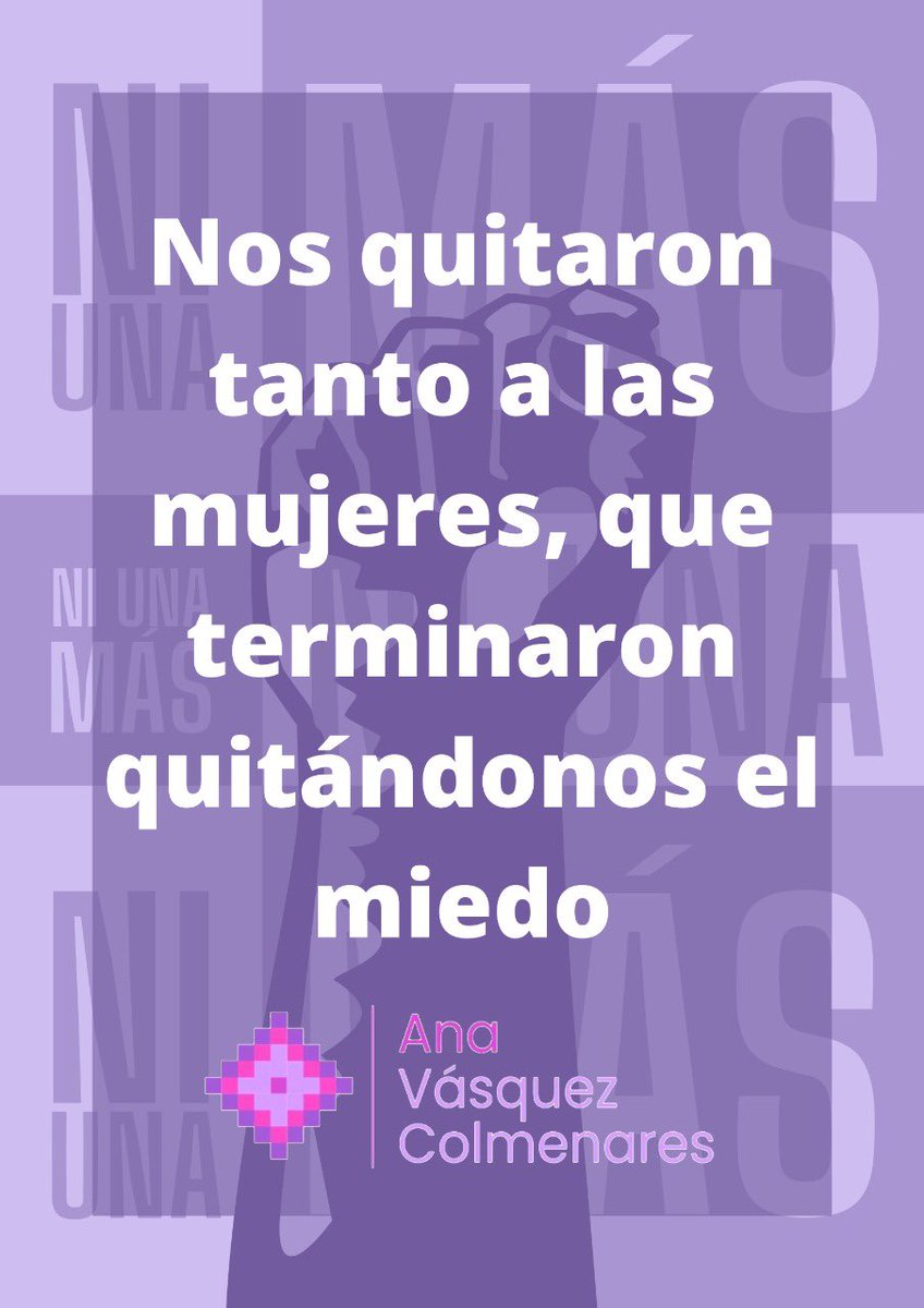 anavasquezc's tweet photo. Retomando la letra de ‘Canción sin miedo’, de @vivirquintana. 🎵🎶Hoy a las mujeres nos quitan la calma. Nos sembraron miedo, nos crecieron alas🎵���, haciendo del miedo nuestro motor para trabajar por la igualdad sustantiva entre mujeres y hombres https://t.co/u1T2N4xtVn