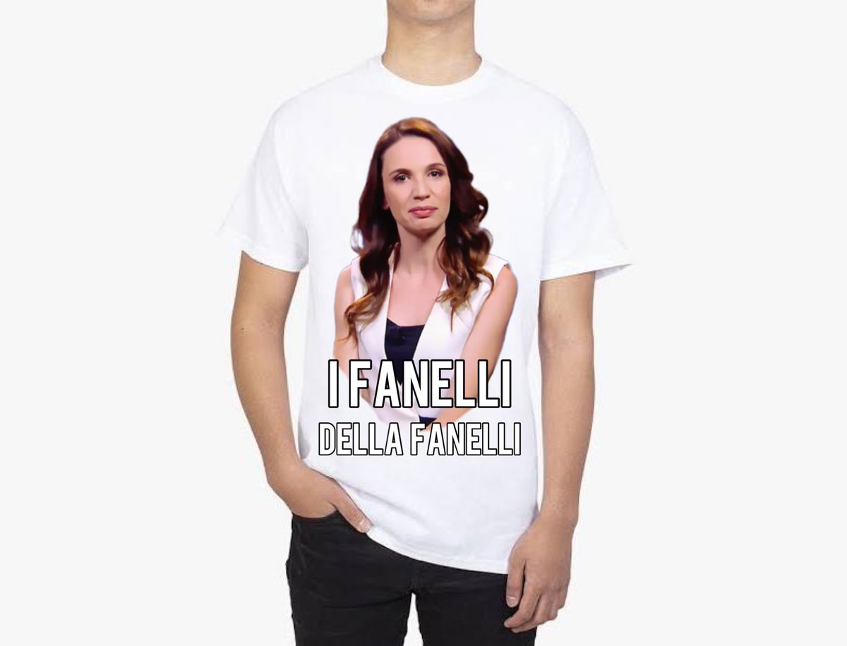 DemisChaos's tweet photo. A grande richiesta lancio il merchandising ufficiale del fan club di @FanelliEmanuela 
“I FANELLI DELLA FANELLI” ✨❤️‍🔥

#unapezzadilundini #updl https://t.co/m1mepqKeGg